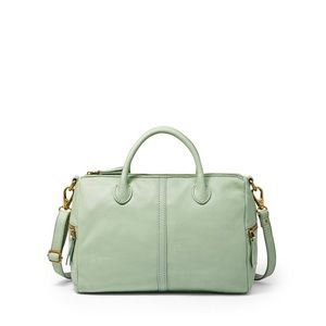 Mint soft leather Fossil Satchel